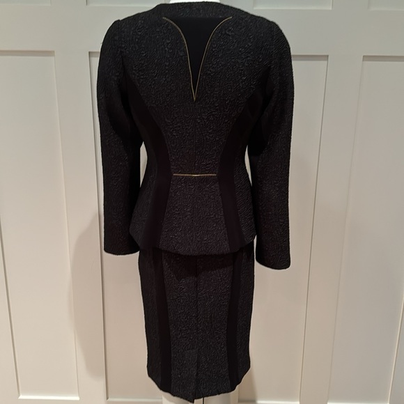 YOANA BARASCHI BLACK TWO PIECE SKIRT SUIT KNIT PANELS ALLOVER ZIPPER DETAILS S - Picture 7 of 15